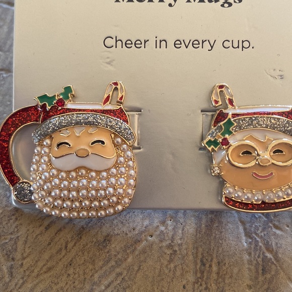 SUGARFIX by BaubleBar Cup Of Cheer Merry Mug Santa Mrs Claus Statement Earrings - Picture 8 of 10